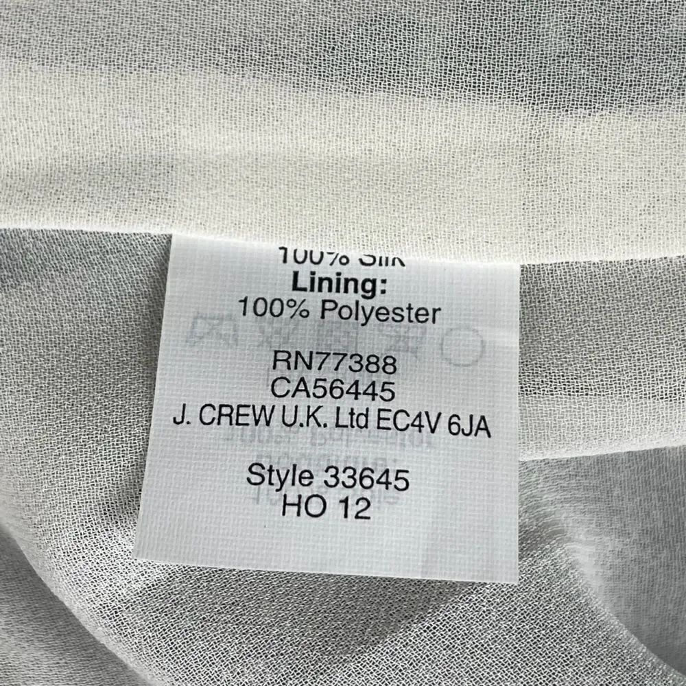 J. Crew Chiffon Lace Pattern‎ Blouse - Women’s 6